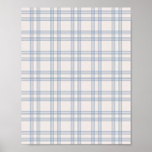 Blue en Cream Gingham Poster