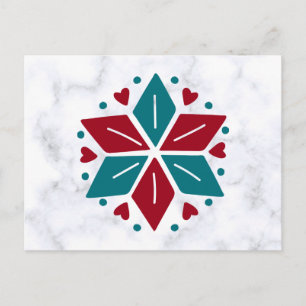 Blue en Red Scandinavian Star Briefkaart