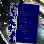 Blue en Silver Damask Kaart