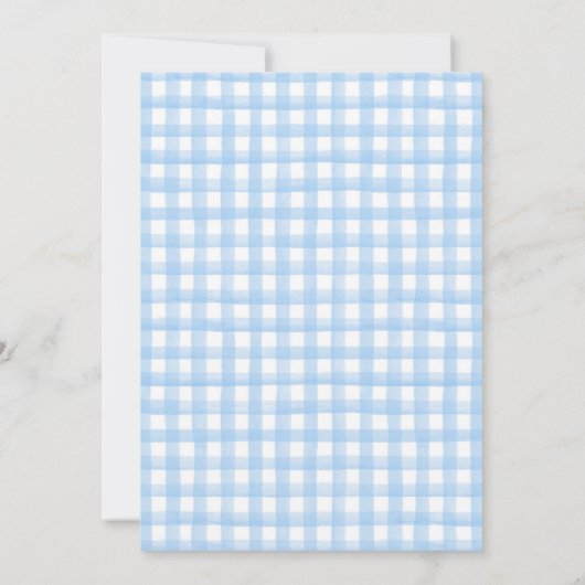 Blue En vichy Golf Anniversaire Par Tee Invitation (Dos)