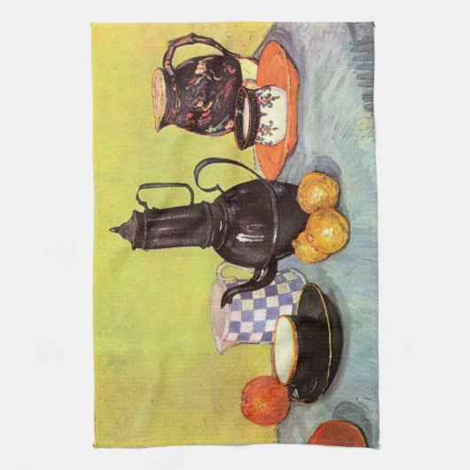 Blue Enamel Coffeepot van Vincent van Gogh Theedoek (Verticaal)