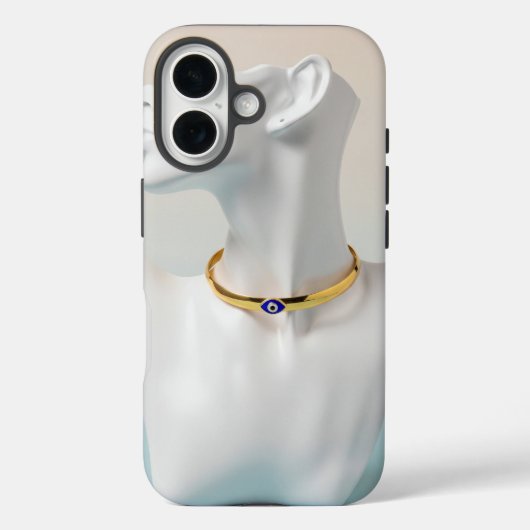 Blue Enamel Evil Eye Choker Necklace Case-Mate iPhone Case (Achterkant)