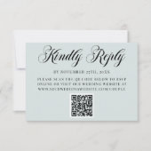 Blue Enchanted Carriage Fairytale Wedding QR Code RSVP Kaartje (Voorkant)