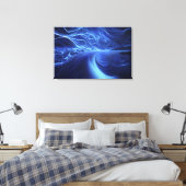 Blue Energy Flow Canvas Afdruk (Insitu (Slaapkamer))
