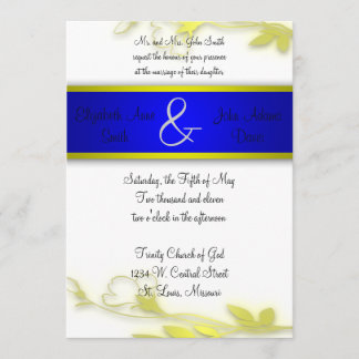 Blue Escape Two Wedding Invitation Kaart