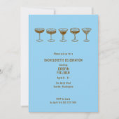 Blue Espresso Martini Bachelorette w/QR Code  Kaart (Voorkant)