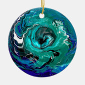 Blue Eternity | Abstracte kerstkunst Keramisch Ornament (Voorkant)