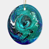 Blue Eternity | Abstracte kerstkunst Keramisch Ornament (Links)