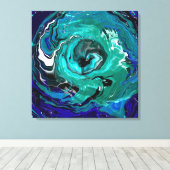 Blue Eternity | Abstracte kunst Canvas Afdruk (Insitu (Houten vloer))