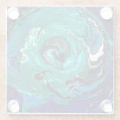 Blue Eternity | Abstracte kunst Glazen Onderzetter (Achterkant)