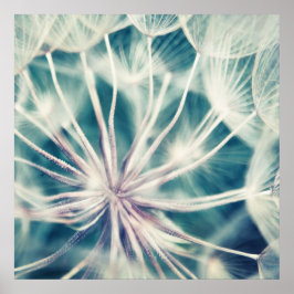 Blue Etheral Dandalion Macro Poster
