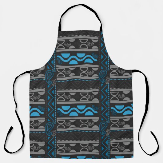 Blue Ethnic Aztec Schort (Voorkant)