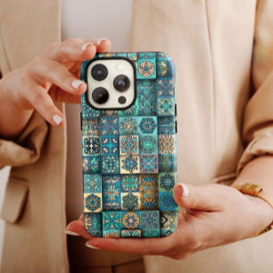 Blue Ethnic Flower Mandala iPhone 14 Hoesje-Mate Case-Mate iPhone 14 Hoesje