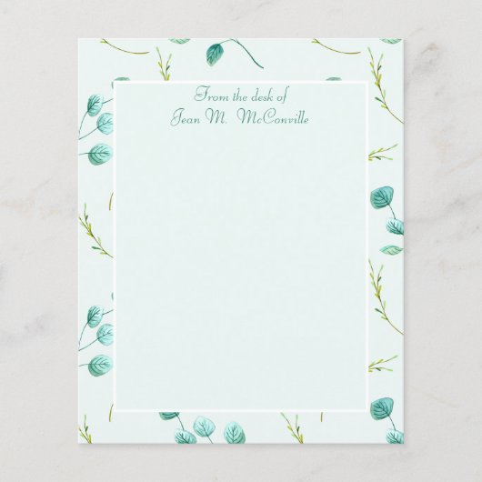 Blue Eucalyptus Personal of Business Stationery (Voorkant)