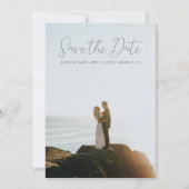 Blue Eucalyptus Weddenschap Foto bewaart de datumk Save The Date (Voorkant)