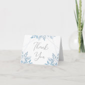 Blue Eucalyptus Wedding Folded Bedankt kaarten (Voorkant)