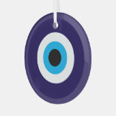 Blue Evil Eye glazen kerstversiering Glas Ornament (Voorkant links)