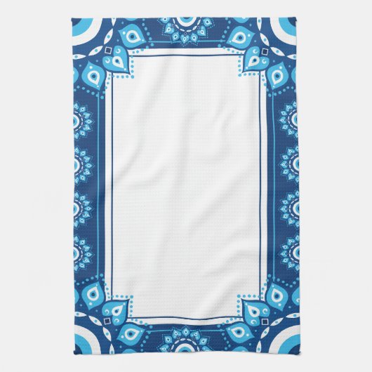 Blue Evil Eye Hand Keuken Handdoeken (Verticaal)