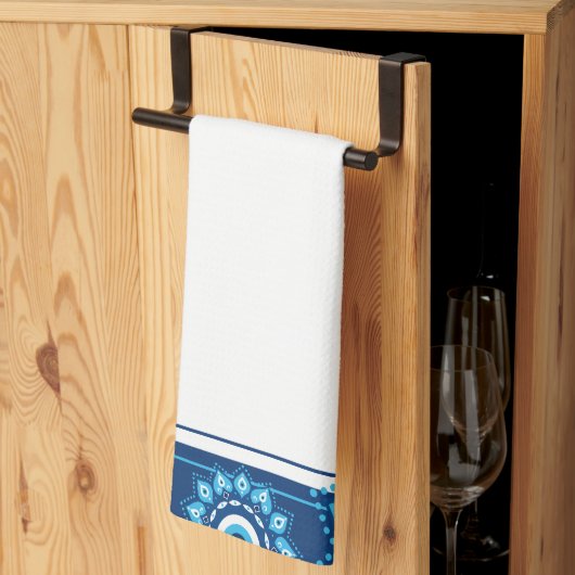 Blue Evil Eye Hand Keuken Handdoeken (Derde Gevouwen)