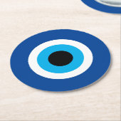 Blue Evil Eye rond papier drink onderzetters voor  (Gebogen)
