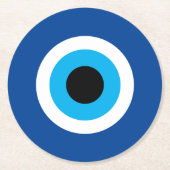 Blue Evil Eye rond papier drink onderzetters voor  (Voorkant)