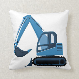 Blue Excavator Pillow Kussen