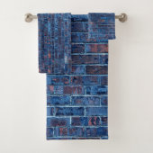 Blue Exposed Brick Cool Bad Handdoek (Insitu)