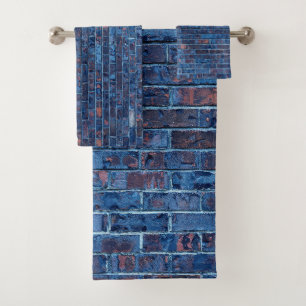 Blue Exposed Brick Cool Bad Handdoek