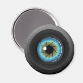 Blue Eye Camera Lens Custom Fridge Magnet Magneet (Voorkant / Achterkant)