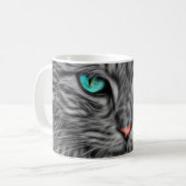 Blue Eye Cat Pet Mug Cup de café Mug (Devant gauche)