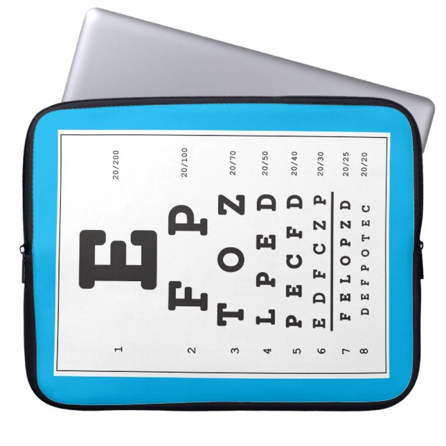Blue Eye Chart laptophoes Laptop Sleeve (Voorkant)