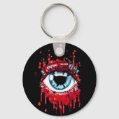 Blue Eye Driving Blood Horror art Sleutelhanger (Achterkant)