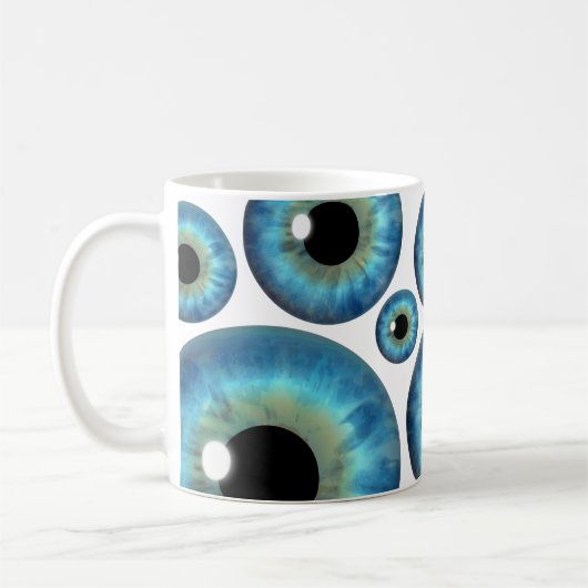 Blue Eye Iris Cool Eyeball Custom Mok (Links)