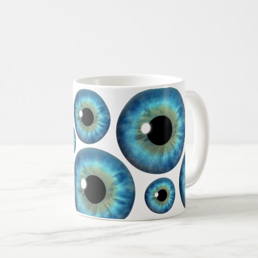Blue Eye Iris Cool Eyeball Custom Mug (Devant droit)