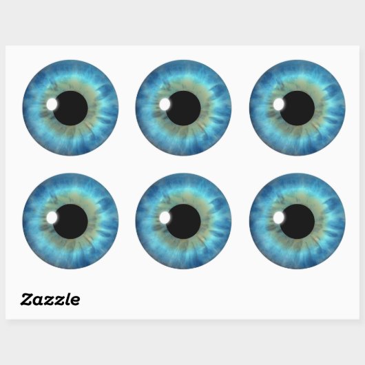 Blue Eye Iris Cool Eyeball Custom Ronde Stickers (Vel)