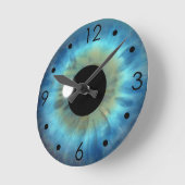 Blue Eye Iris Eyball Custom Medium Round Horloge (Angle)