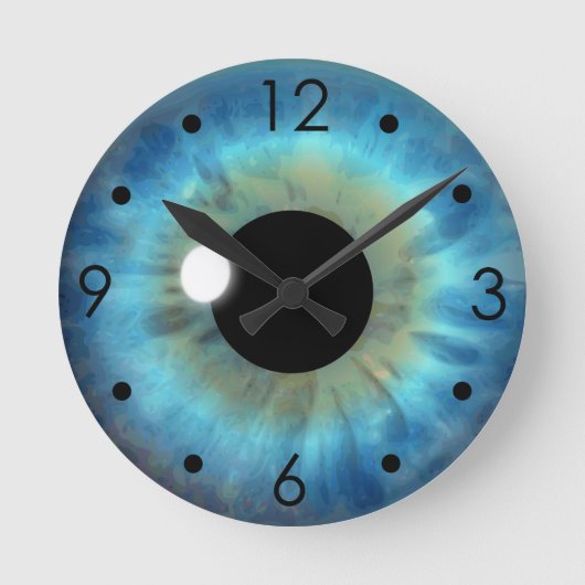 Blue Eye Iris Eyball Custom Medium Round Horloge (Recto)