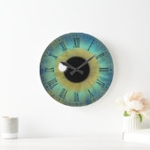 Blue Eye Iris Eyball Grande horloge ronde romaine (Maison)