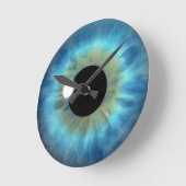 Blue Eye Iris Eyball Medium Custom Round Horloge (Angle)