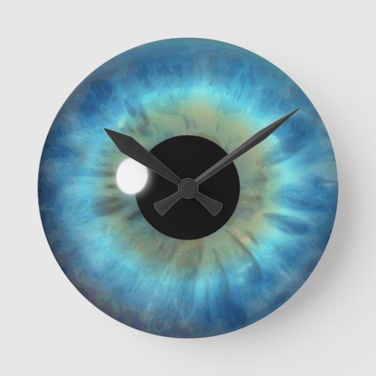 Blue Eye Iris Eyball Medium Custom Round Horloge (Recto)