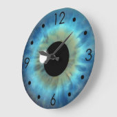 Blue Eye Iris Eyball Personnalisé Grande horloge r (Angle)