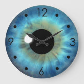 Blue Eye Iris Eyball Personnalisé Grande horloge r (Recto)