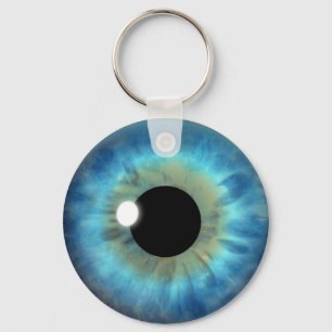 Blue Eye Iris Eyeball Cool Custom Round Sleutelhan Sleutelhanger