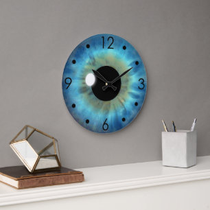 Blue Eye Iris Eyeball Custom Large Grote Klok