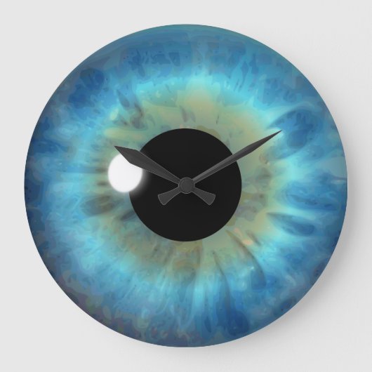 Blue Eye Iris Eyeball Large Custom  Grote Klok (Voorkant)