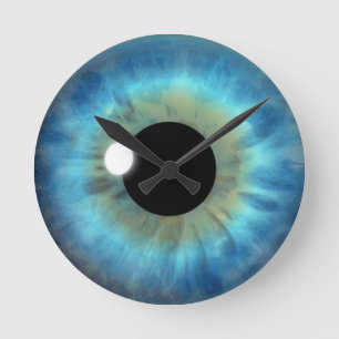 Blue Eye Iris Eyeball Medium Custom  Ronde Klok