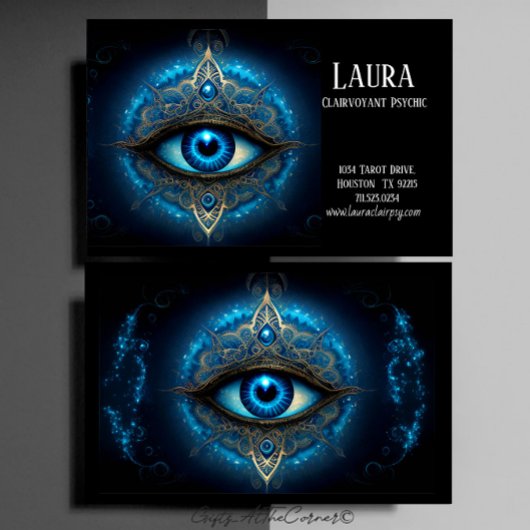 Blue Eye Mandala Clairvoyant Psychic Visitekaartje