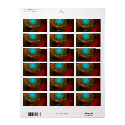Blue Eye Modern Abstract Fine Art Cool Pattern #16 Etiket (Full Sheet)