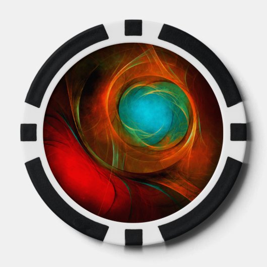 Blue Eye Modern Abstract Fine Art Cool Pattern #16 Poker Chips (Voorkant)
