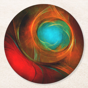 Blue Eye Modern Abstract Fine Art Cool Pattern #16 Ronde Kartonnen Onderzetter